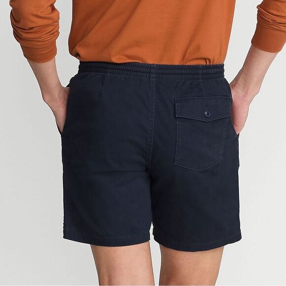 Land's End Deck Shorts elastic waist on adjustable tie 7" Three pocket Navy XL - Picture 4 of 6
